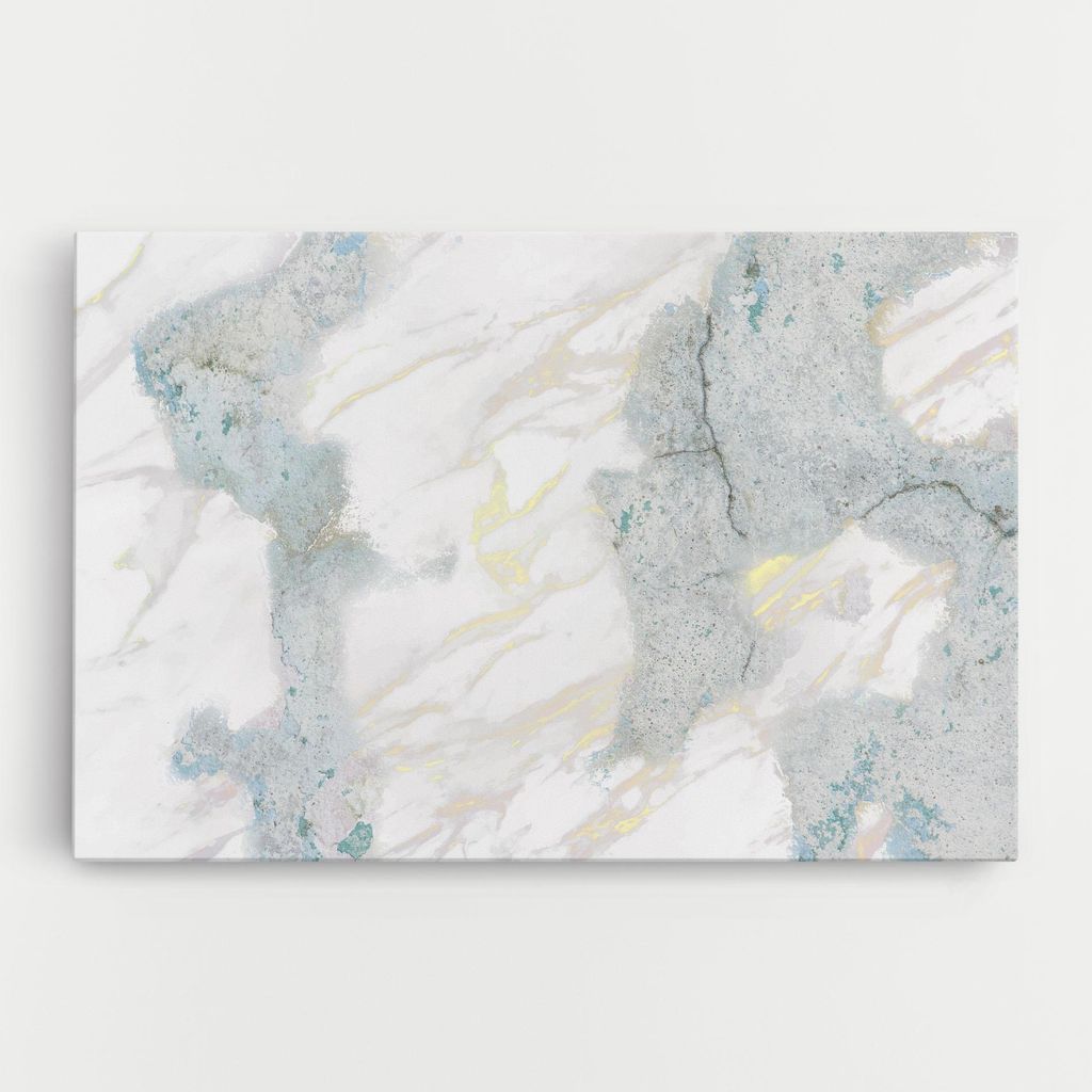 ARTHUB Leinwandbild 70x100 cm, Light Blue Gold | Wohnzimmerdekoration, Hängende Bilder, Wanddekoration, Heimdekoration, Abstrakte, Marmor