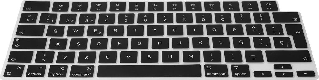 kwmobile Silikon Tastaturschutz QWERTY (Spanien) kompatibel mit Apple Macbook Pro 16.2 2024 M4 A3403 / A3186 - in Schwarz