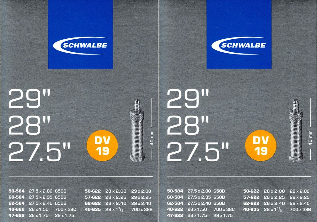 Schwalbe Fahrradschlauch DV 19, 27,5"/29" Produktbild 