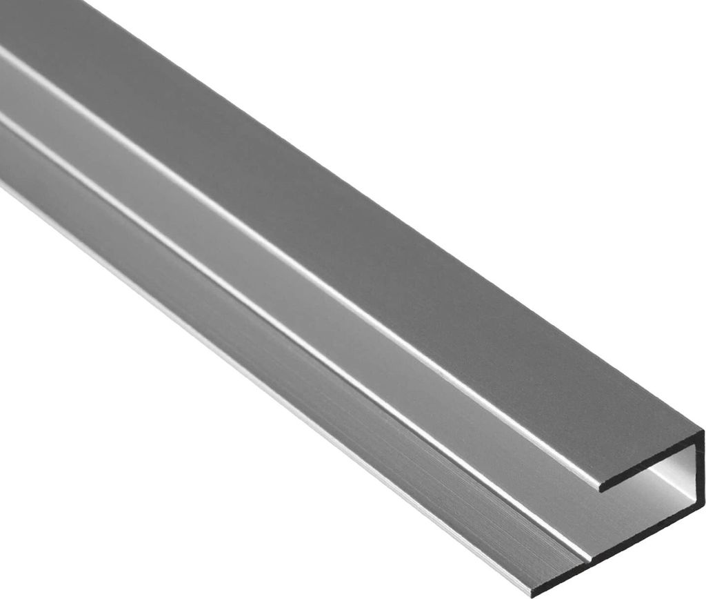 1, S-Polytec Aluminiumprofil Aluminium U-Profil 3mm Silber eloxiert (1 Meter), Alu Abschlussprofil, Aluprofil für Vinyl-Boden und Aluverbundplatte...