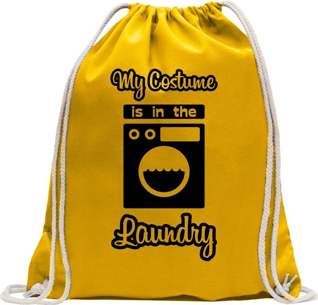 Kiwistar - Turnbeutel - gelb - Costume is in The Laundry - Fun Rucksack Sport Beutel Gymsack Baumwolle mit Ziehgurt