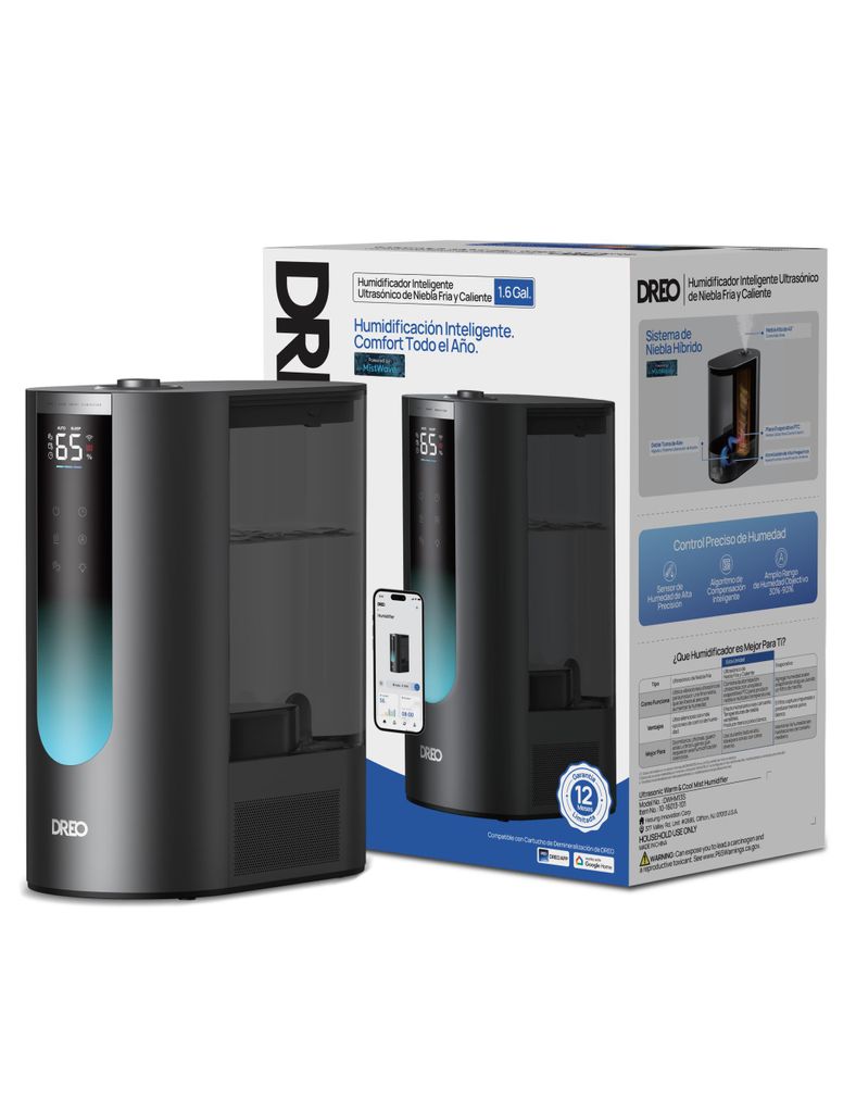 Dreo DR-HM813S, Silber, LED, 280 W, AC, 110 V, 289,6 mm Produktbild 