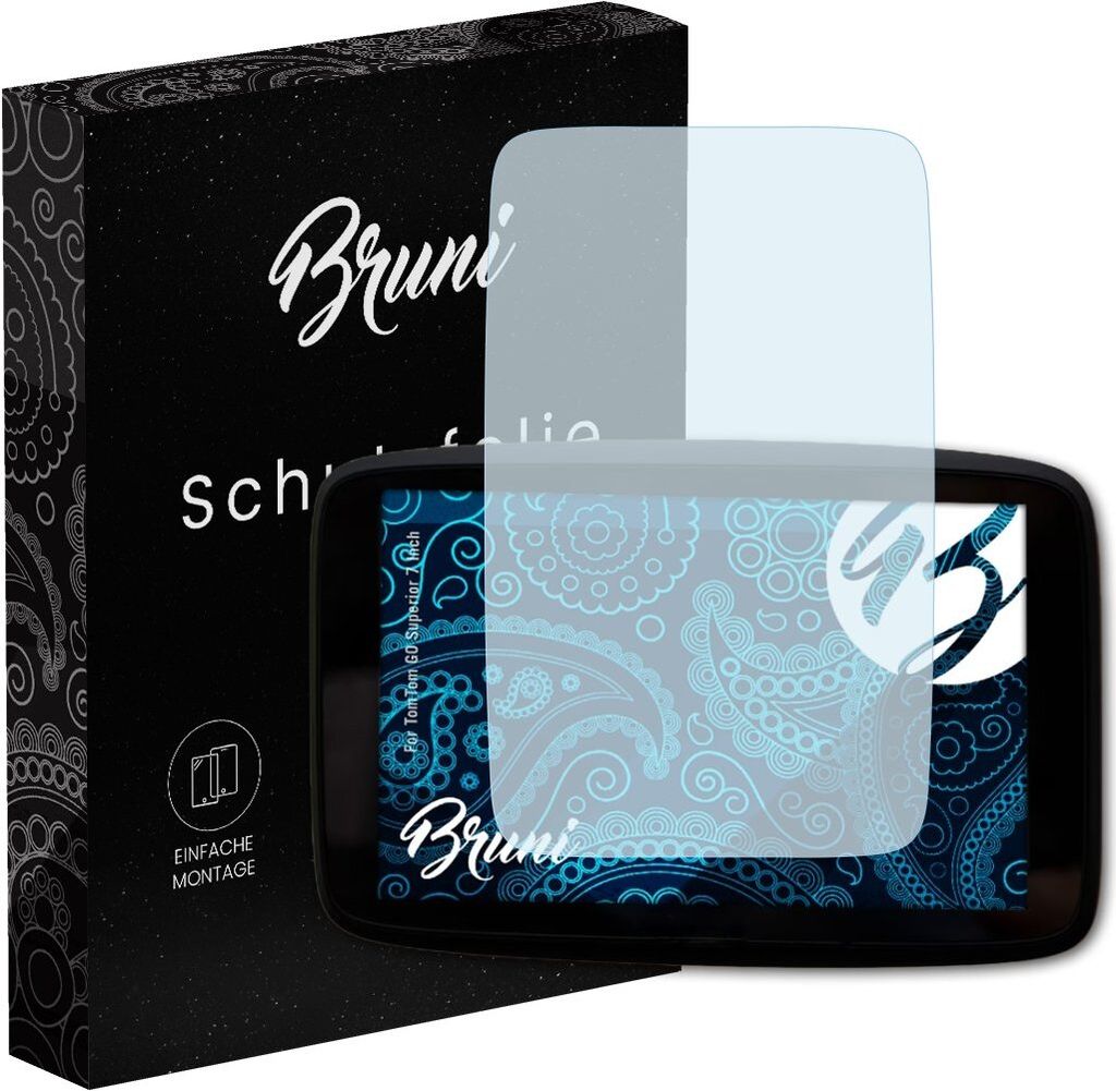 Bruni Basics-Clear 2x Schutzfolie kompatibel mit TomTom GO Superior (7 Inch) Folie
