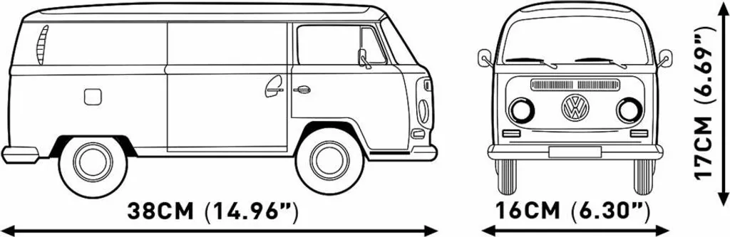 Combi VW Transporter T2A à assembler - Décoration vintage 2650 pièces - 6