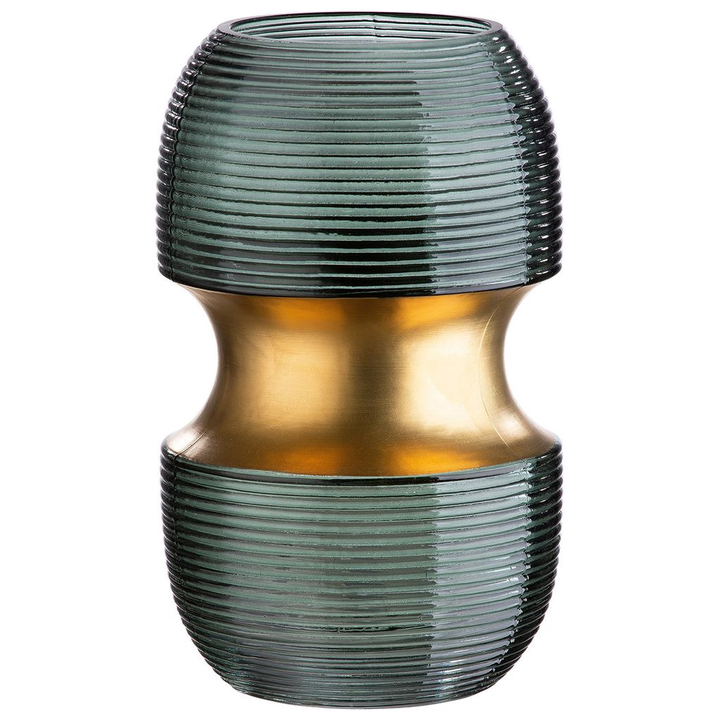 Gilde Vase, "Opal", Glas, grün, VE 1, L. 13 cm, B. 13 cm, H. 22 cm 39342 4063387393420