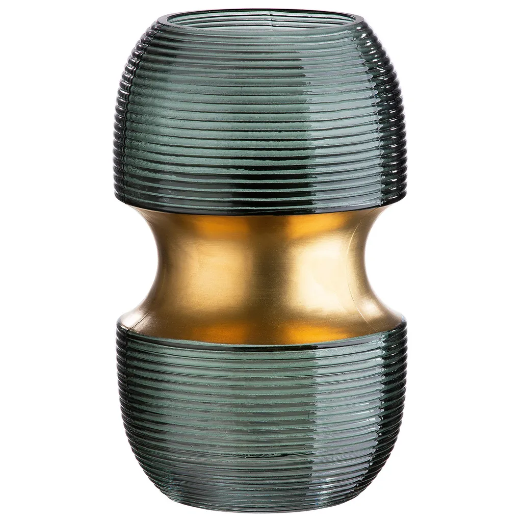 Vase en verre vert Opal Gilde 22 cm - Stable et facile à nettoyer