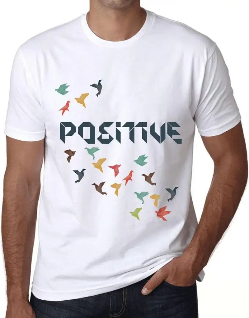 Herren Grafik T-Shirt Origami positiv – Origami Positive – Öko-Verantwortlich Vintage Jahrgang Kurzarm Lustige Druck Geburtstag Geschenk Mann