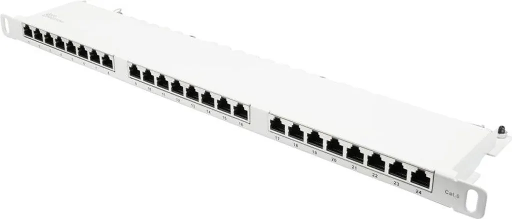 Panneau de brassage RJ45 Cat 6 de 24 ports pour baie 19 pouces 0,5U
