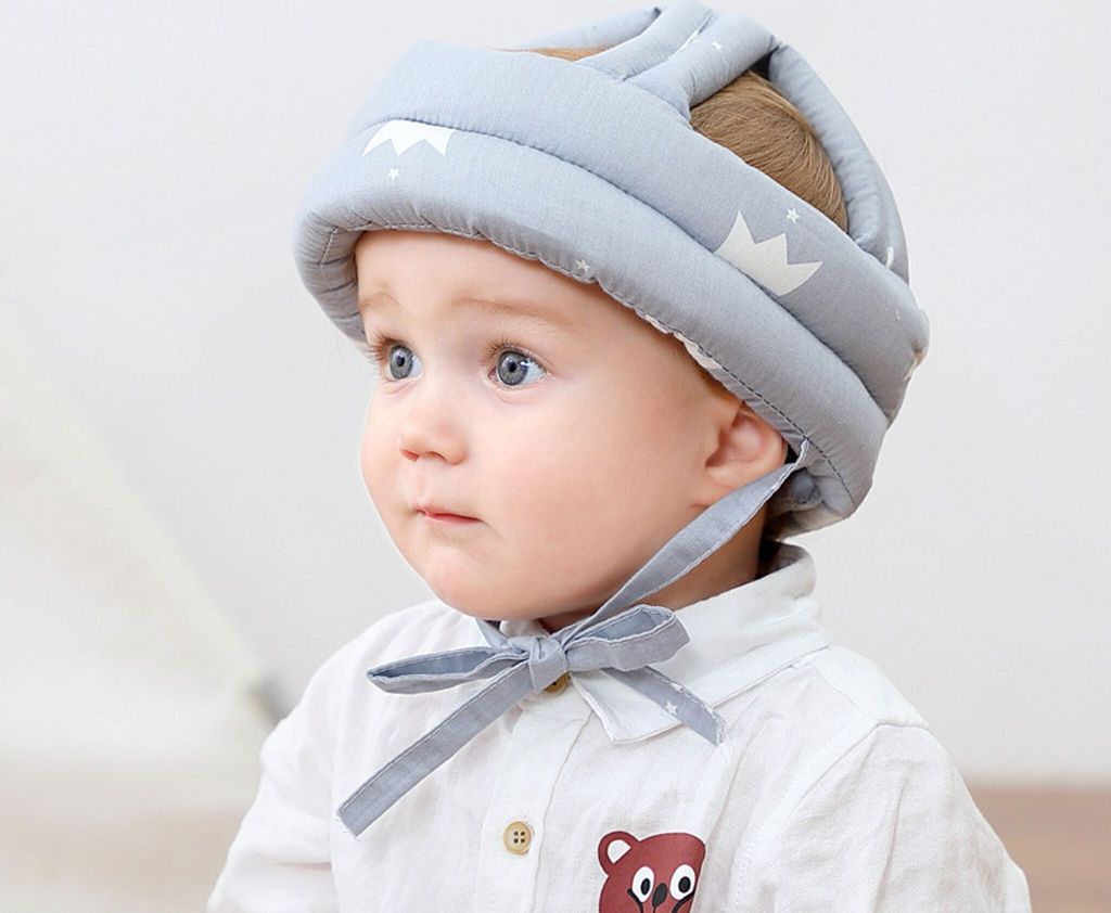 Baby-Kopfschutzhelm - verstellbarer Baumwoll-Sicherheitshelm für Kleinkinder von 8-48 Monaten