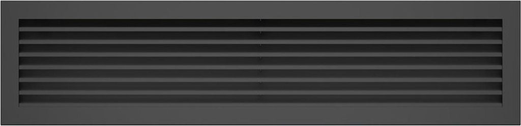 Kaminlüftungsgitter Schwarz FLAT 17x70 cm – Lüftungsgitter für Kamin, Ofen oder Wand – Metall, rechteckig