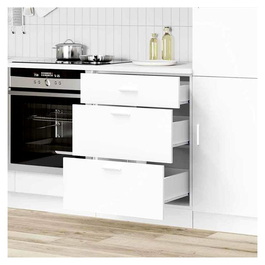 Küchenunterschrank Lyon in Weiß aus Holzwerkstoff - Unterbau für Küchenschränke, langlebig und pflegeleicht - Moderne Lösung für die Küchen...