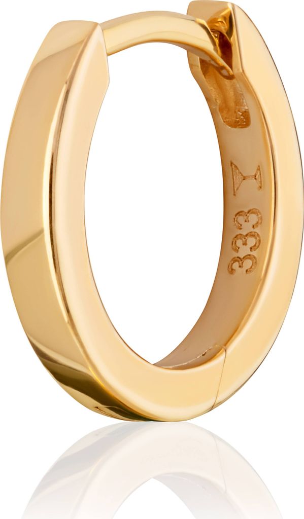 Einzel 12mm Klappcreole vierkant poliert 333 Gelbgold 8 Karrat Ohrring 1,8 breit