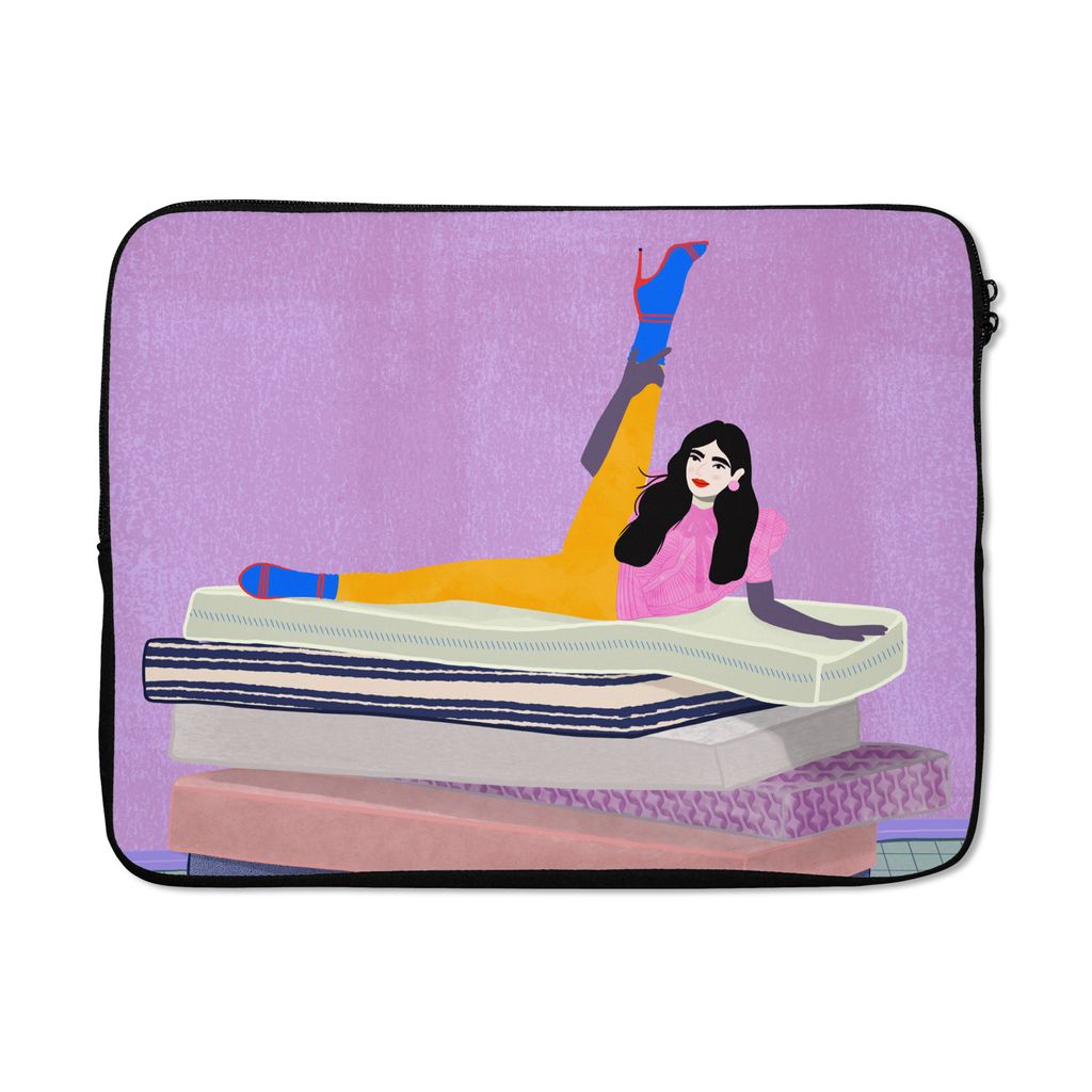 MuchoWow Laptop Hülle 17 Zoll Laptoptasche Frau - Vintage - Pastell - Zipper - Schutzabdeckung