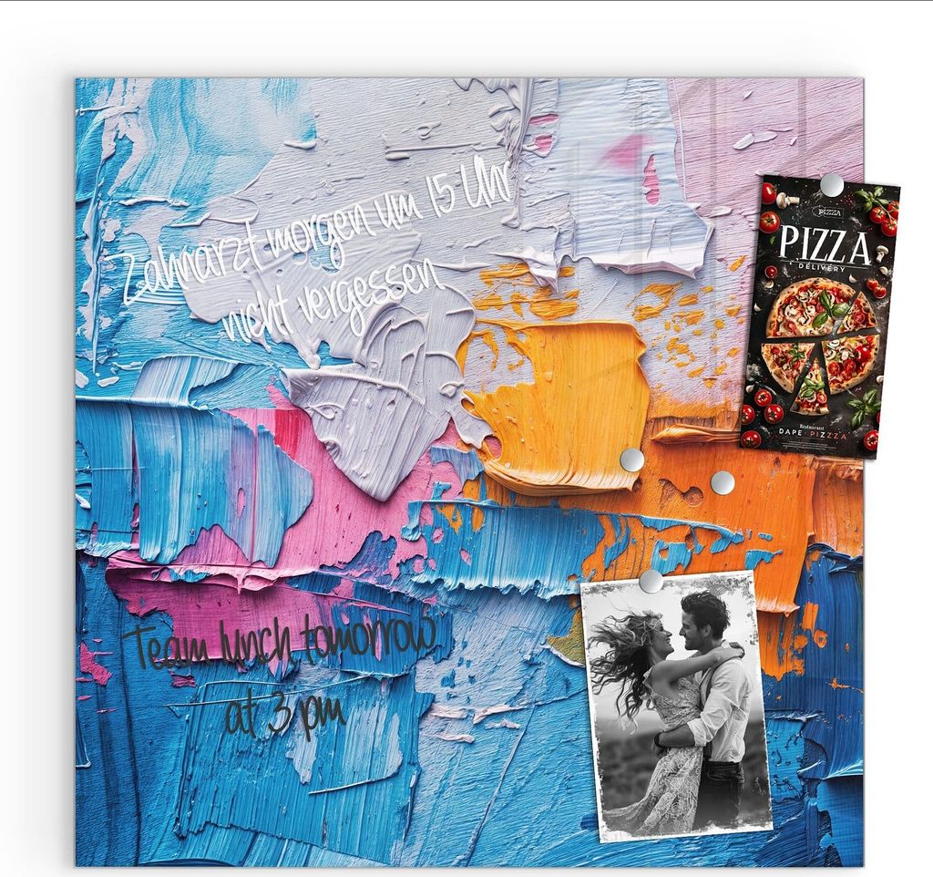 Magnettafel 30x30cm Pinnwand Whiteboard beschreibbar - Farbstruktur Artwork