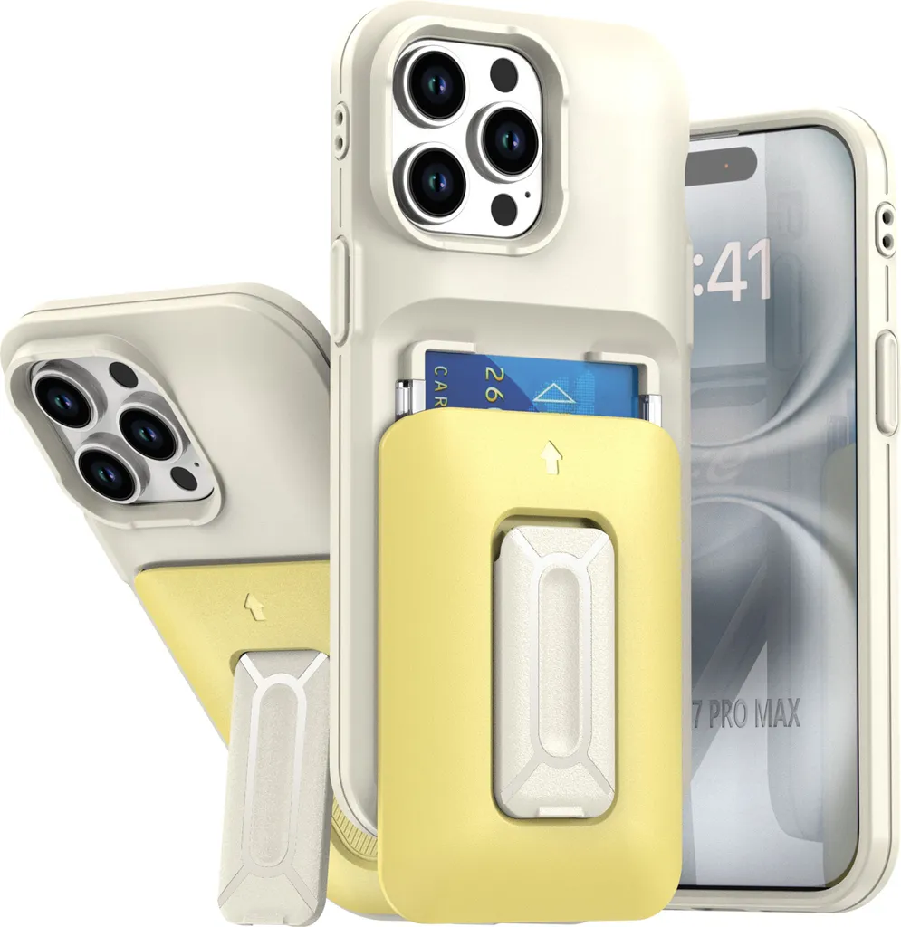 Cover TPU Giallo iPhone 13 Pro Max - Protezione Morbida con Slot Carte