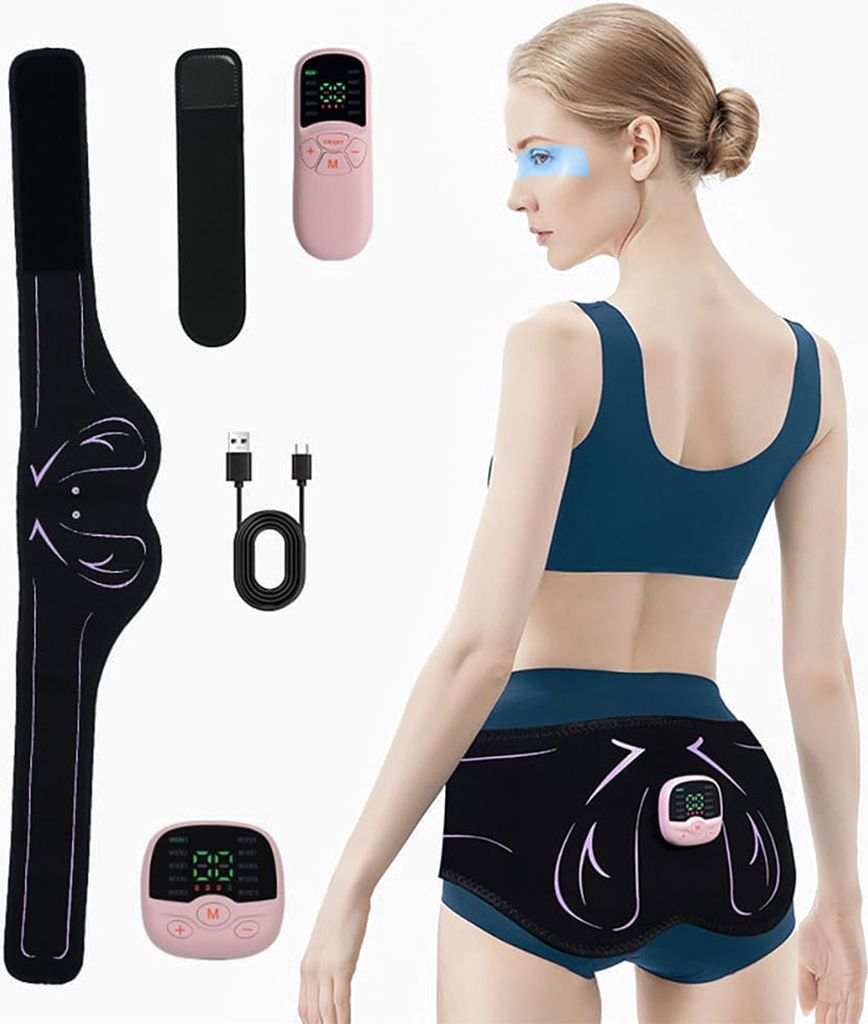 Massagegerät Gesäß,ferngesteuertes Hüftmassagegerät,USB wiederaufladbares Fitnessgeräte für Zuhause,hilft beim Aufbau der Gesäßmuskulatur