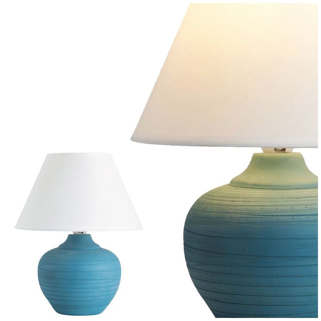 Rabalux 4392 Tischleuchte Molly, E14, Keramik, blau-weiß, Produktbild 