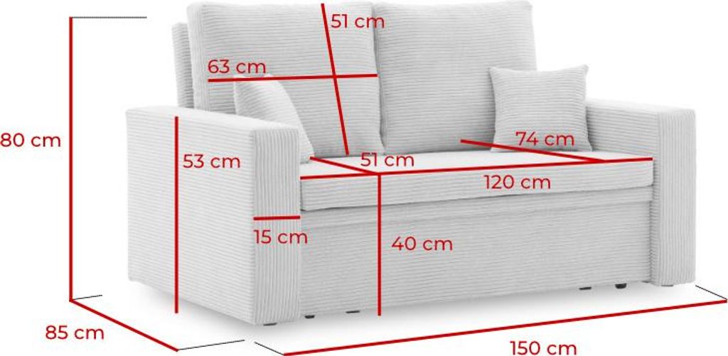 Sofa AIKIDO 150x85 Dunkelblau mit Schlaffunktion