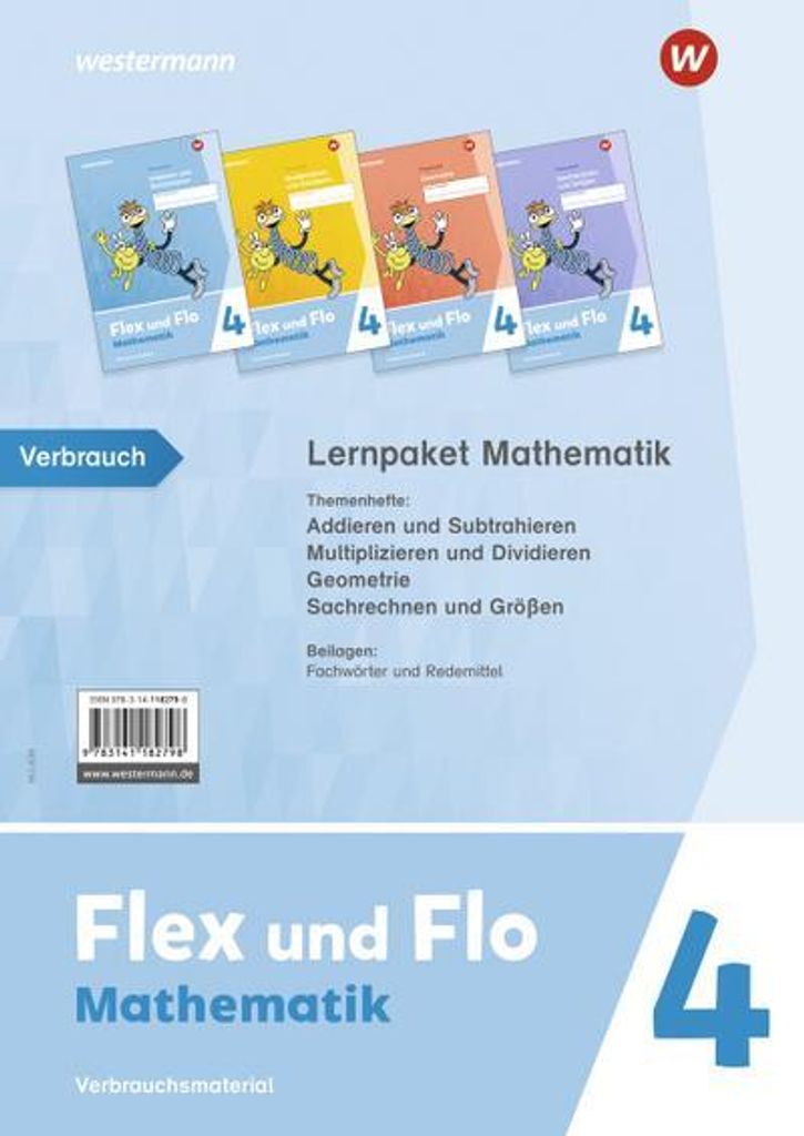 Flex und Flo 4. Lernpaket Mathe (Verbrauch) 2021 Immagine del prodotto 