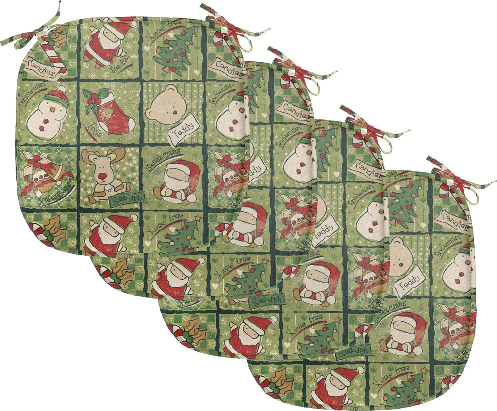 Decorazioni Natalizie Sedie ABAKUHAUS: Set 4 Cuscini Orsetti
