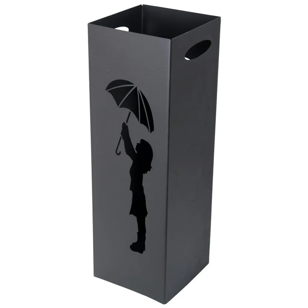 Porte-parapluie moderne noir en métal LOFT - Accessoire de rangement chic