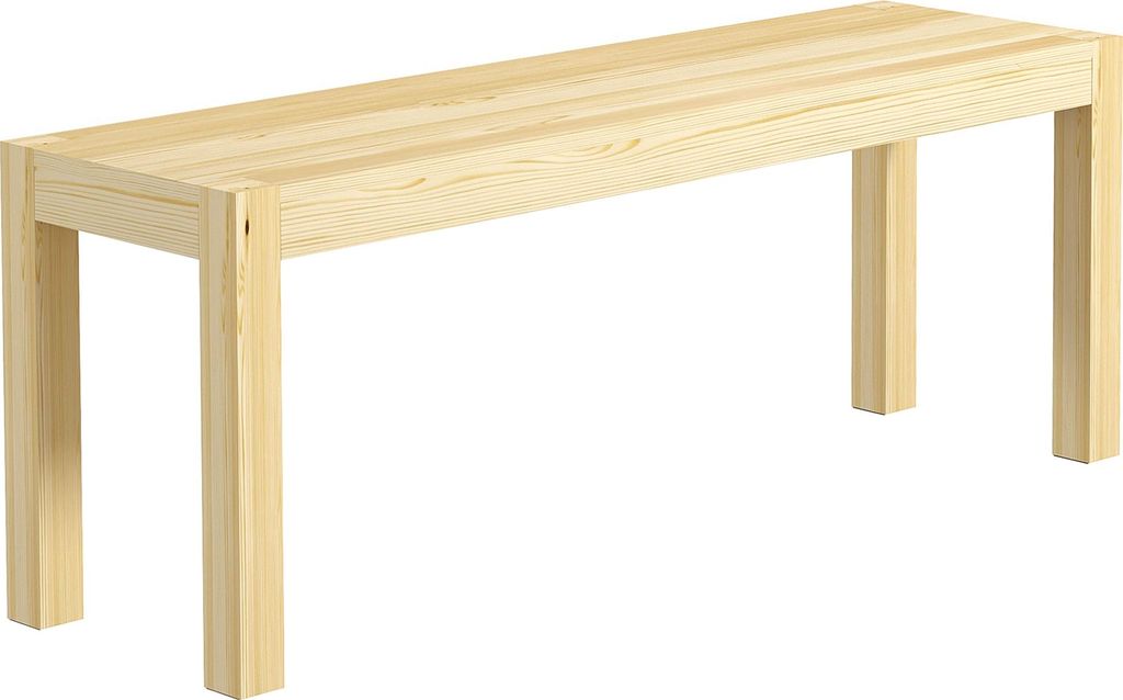 Sitzbank Holzbank Küchenbank, Massivholz, 3-Sitzerbank, 120 cm x 33 cm x 45 cm, Natur