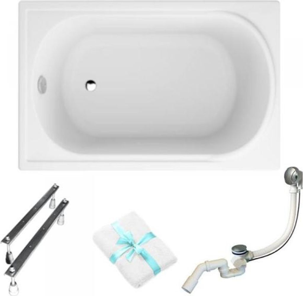 Aqua For You | Polimat Badewanne Mini - 100x65cm - Mit Syphon - Praktisch - Acryl - Badewanne
