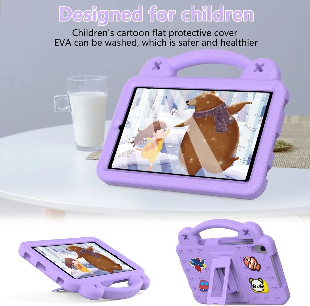 Simpatica Custodia Viola per Bambini Huawei MediaPad M5 Lite 8.0 - 2