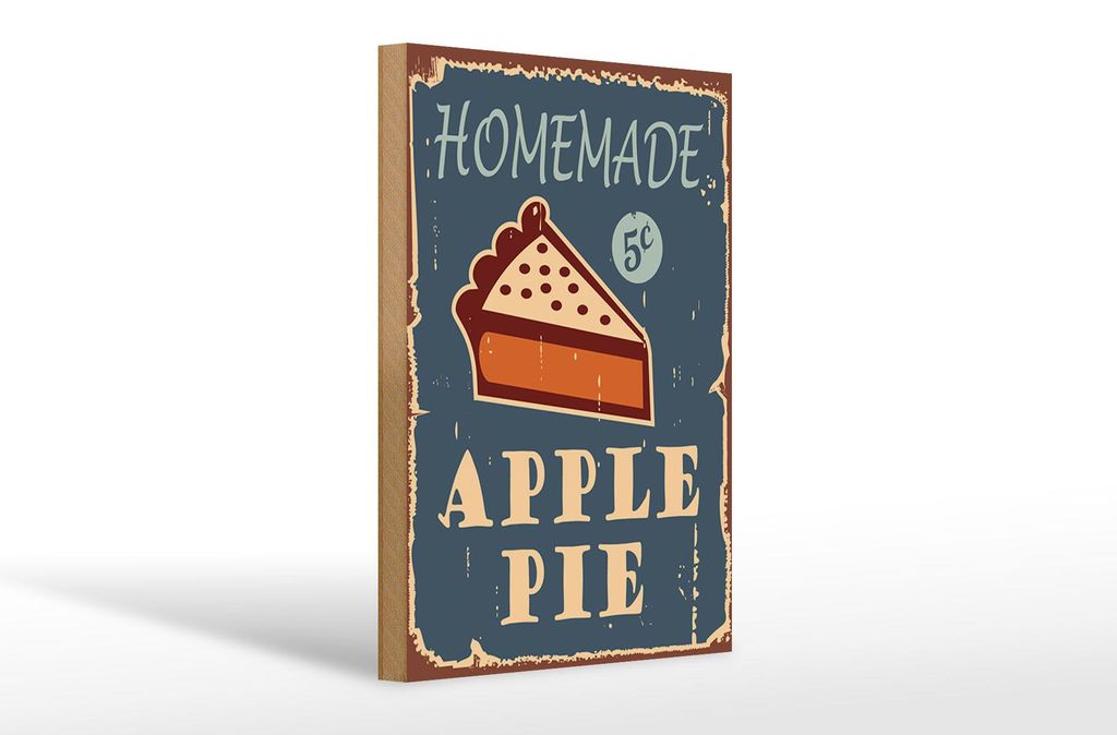 Holzschild Kuchen 20x30cm Homemade Apple Pie (Apfelkuchen) Produktbild 