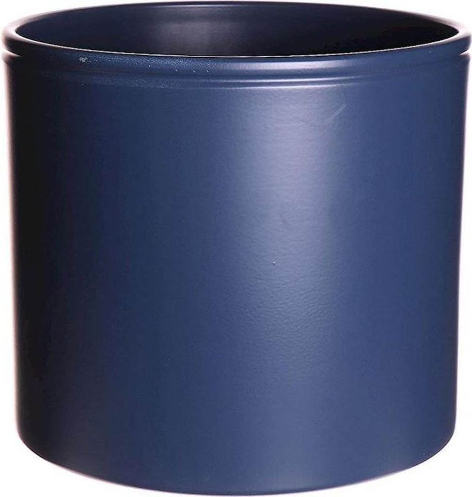 INNA-Glas Keramiktopf ALCHIBA, Indigoblau-matt, 25,7 cm, Ø 27,8 cm - Pflanzentopf