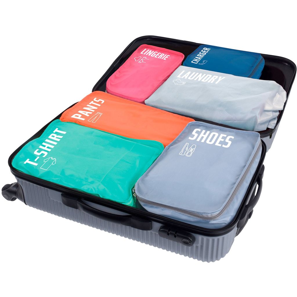 Packwürfel-Set für Reisetasche 6er-Set leichte Reise-Aufbewahrungsbeutel für Kleidung Packwürfel für Reisegepäck große Gepäck-Organizer Koffer beige