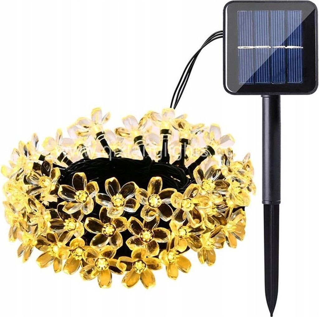 Ariko Solar Flower Garden Lights - 7M - 50 LED WARM-WHITE - mit Solarpanel - wasserdicht - 8 Einstellungen