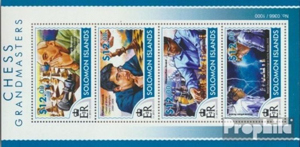 Briefmarken Salomoninseln 2015 Mi 3232-3235 Kleinbogen (kompl. Ausg.) postfrisch Schach