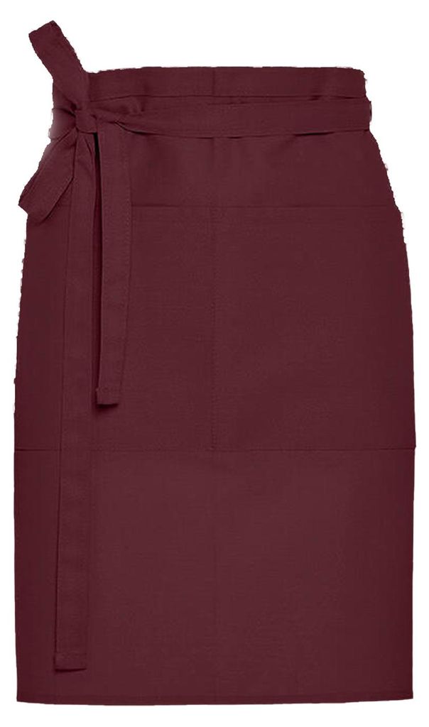 SG Accessories Bistro - Kurze Schürze "Brussels", recyceltes Material FK1648 (Einheitsgröße) (Burgunderrot)
