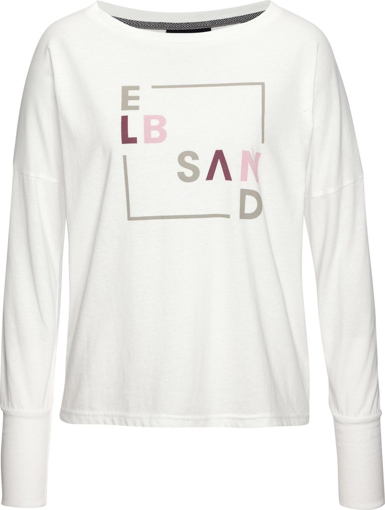 Elbsand Langarmshirt Iruna weiß bedruckt Größe S