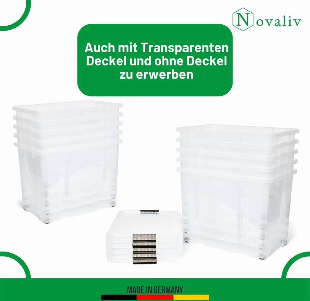 Bac de Rangement Plastique 80L Empilable avec Couvercle Anthracite - 5