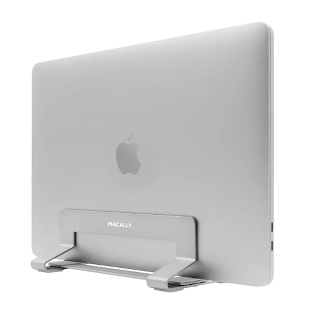 Support Ordinateur Vertical Argent - Support de Bureau Gain de Place