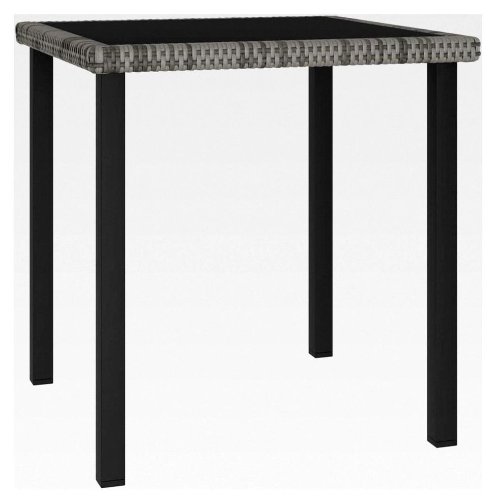 Garten Esstisch Grau 70x70x73cm aus Poly Rattan
