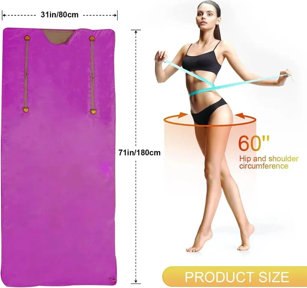 Soulagement douleurs couverture sauna infrarouge 2 zones spa violette