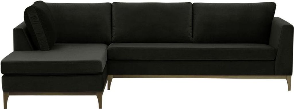 Linksseitiges Ecksofa Gosena Wood-Velluto 20-wax black