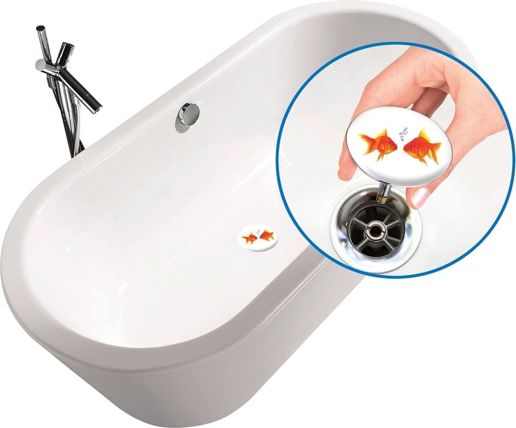 WENKO Badewannen Stöpsel Abfluss Pluggy XXL Fishes Design Produktbild 3