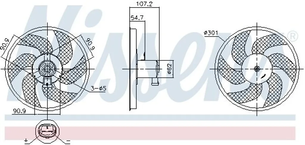 Nissens 850084 Ventilateur haute performance à 7 pales pour radiateur