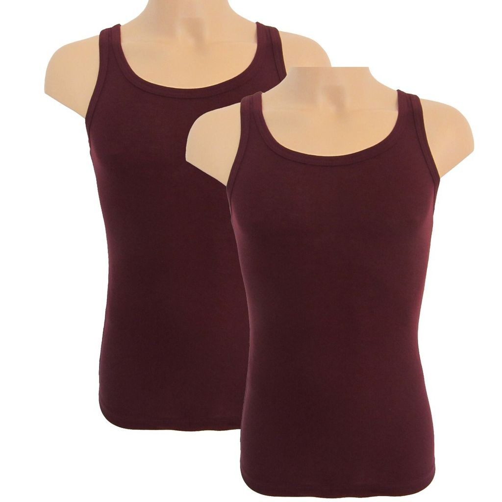 HERMKO 63000 2er Pack Herren Funktionsunterhemd, Tank Top (Weitere Farben), Größe:D 6 = EU L, Farbe:bordeaux
