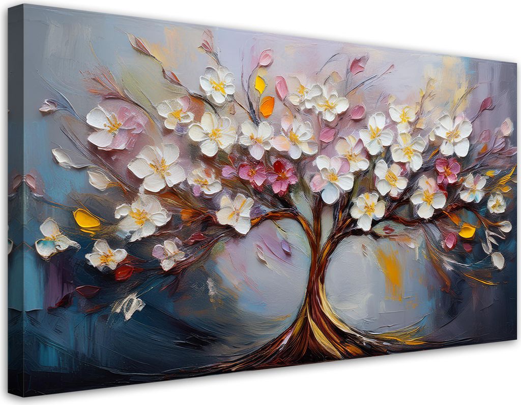 Leinwandbild Bunte Abstraktion des Lebensbaums 120x60 Feeby Bunt bild für die wand bereit zum aufhängen