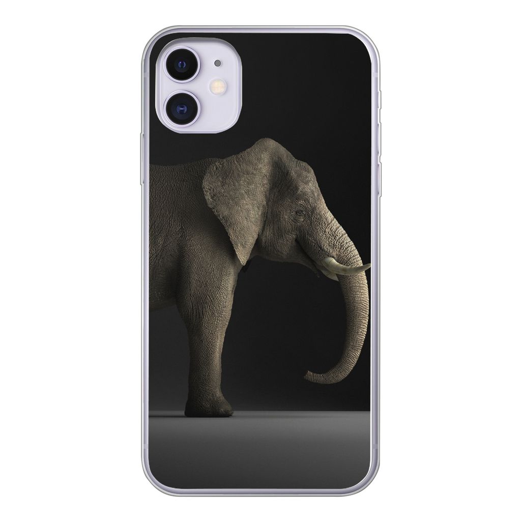 MuchoWow Handyhülle Schutzhülle Hülle für iPhone 11 Elefant - Tiere - Licht Silikon Softcase Handy Hülle - Handytasche