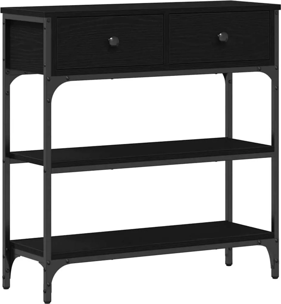 SYFAX Consolle Rovere Nero 72.5x25x75 cm | Tavolo Ingresso Moderno