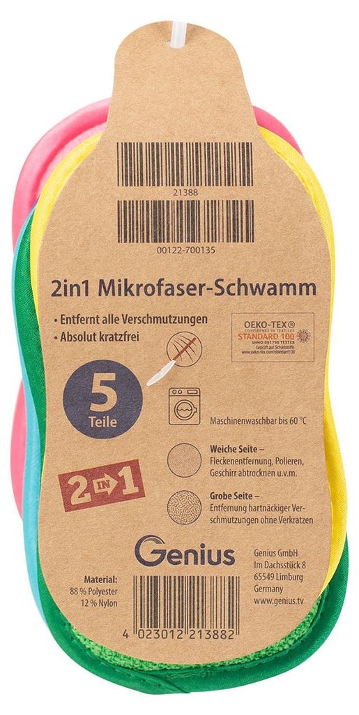 súprava hubiek z mikrovlákna 2v1 5 kusov Obrázok produktu 