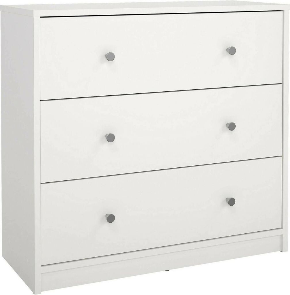 Kommode Alert, Mehrzweckkommode, Schlafzimmerkommode, Schrank mit Schubladen, 72x30 h68 cm, Weiß