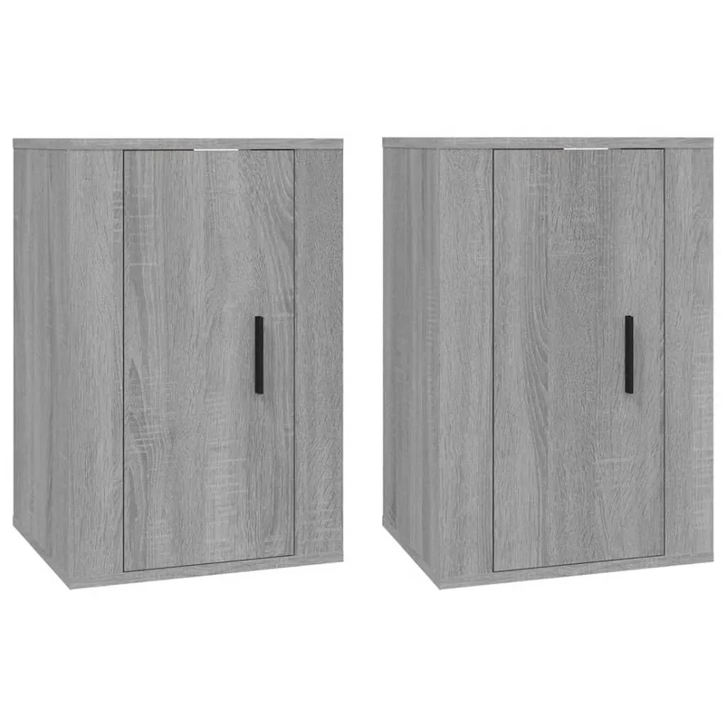 Set Porta TV a Parete 2 Pezzi Grigio Sonoma 40x34,5x60 cm - Smart Home