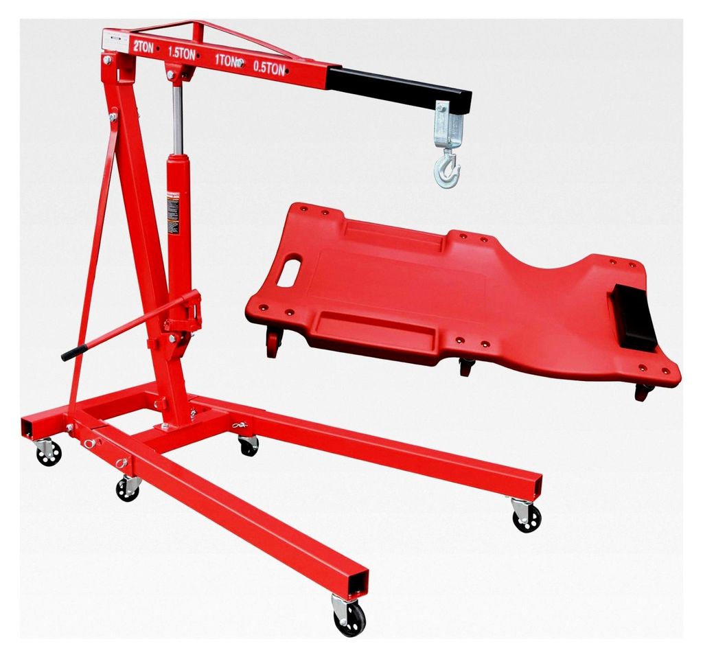 Montagerollbrett für KFZ mit Motorkran 2 t und Motorheber 2000 KG